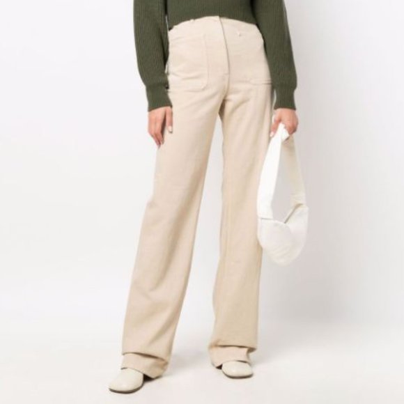 Lemaire Pants - LEMAIRE high-waisted patch pocket trousers